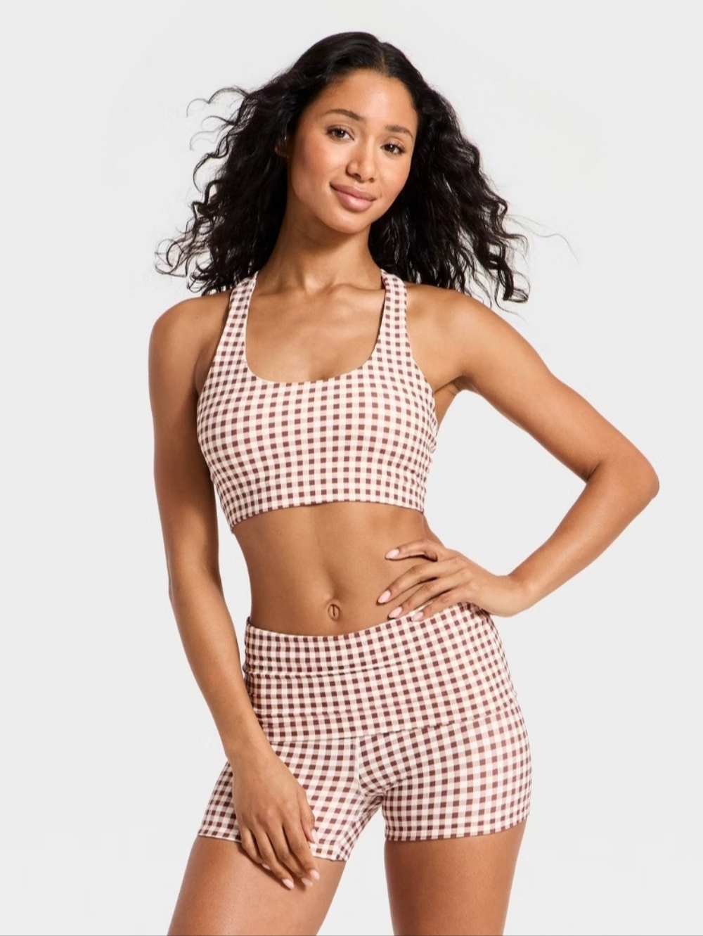 Women's T-Back Sports Bra- JoyLab Brown